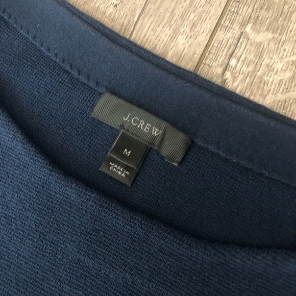 J. crew navy ruffle boatneck sweater M - Picture 6 of 8